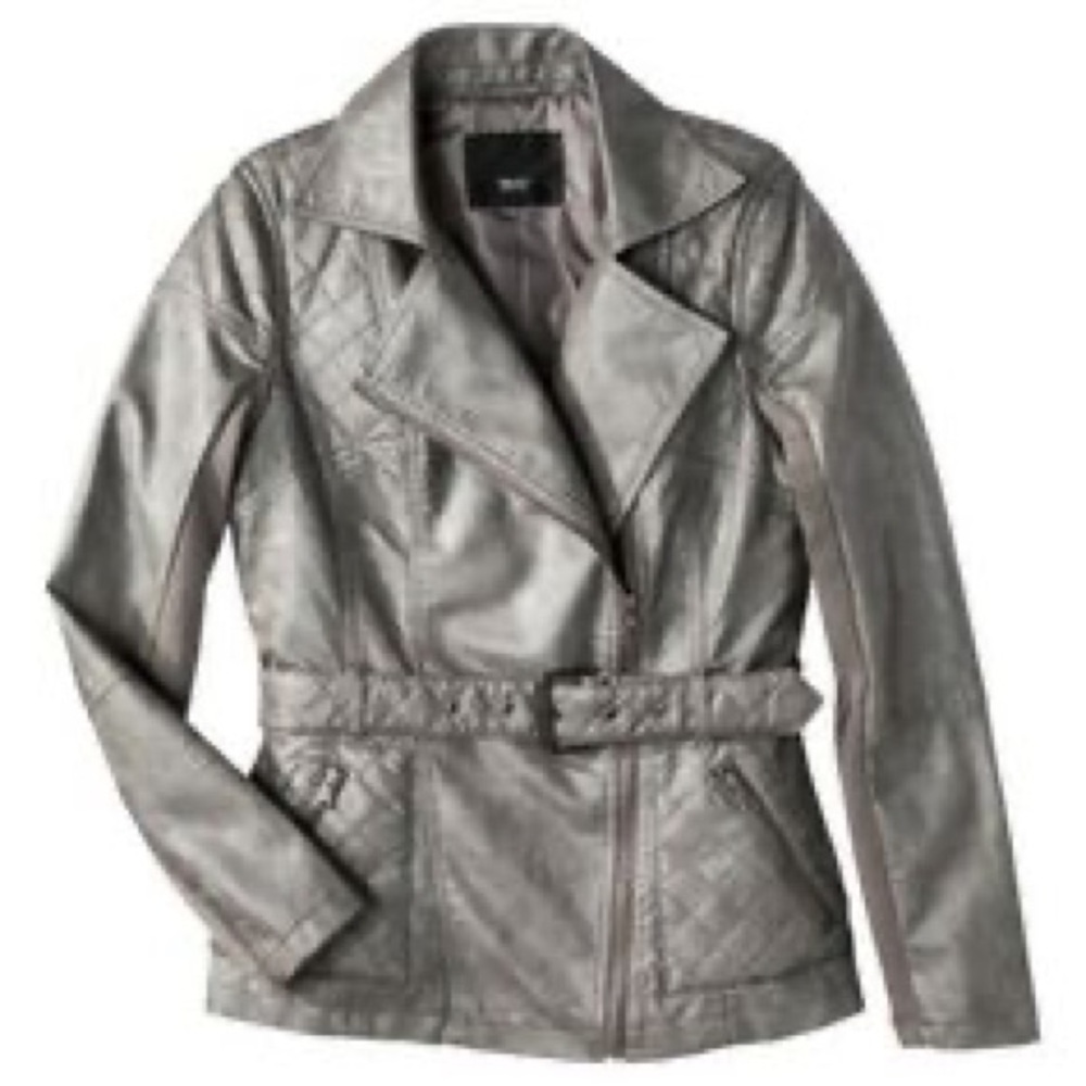 Mossimo Faux Leather Moto Jacket with Belt